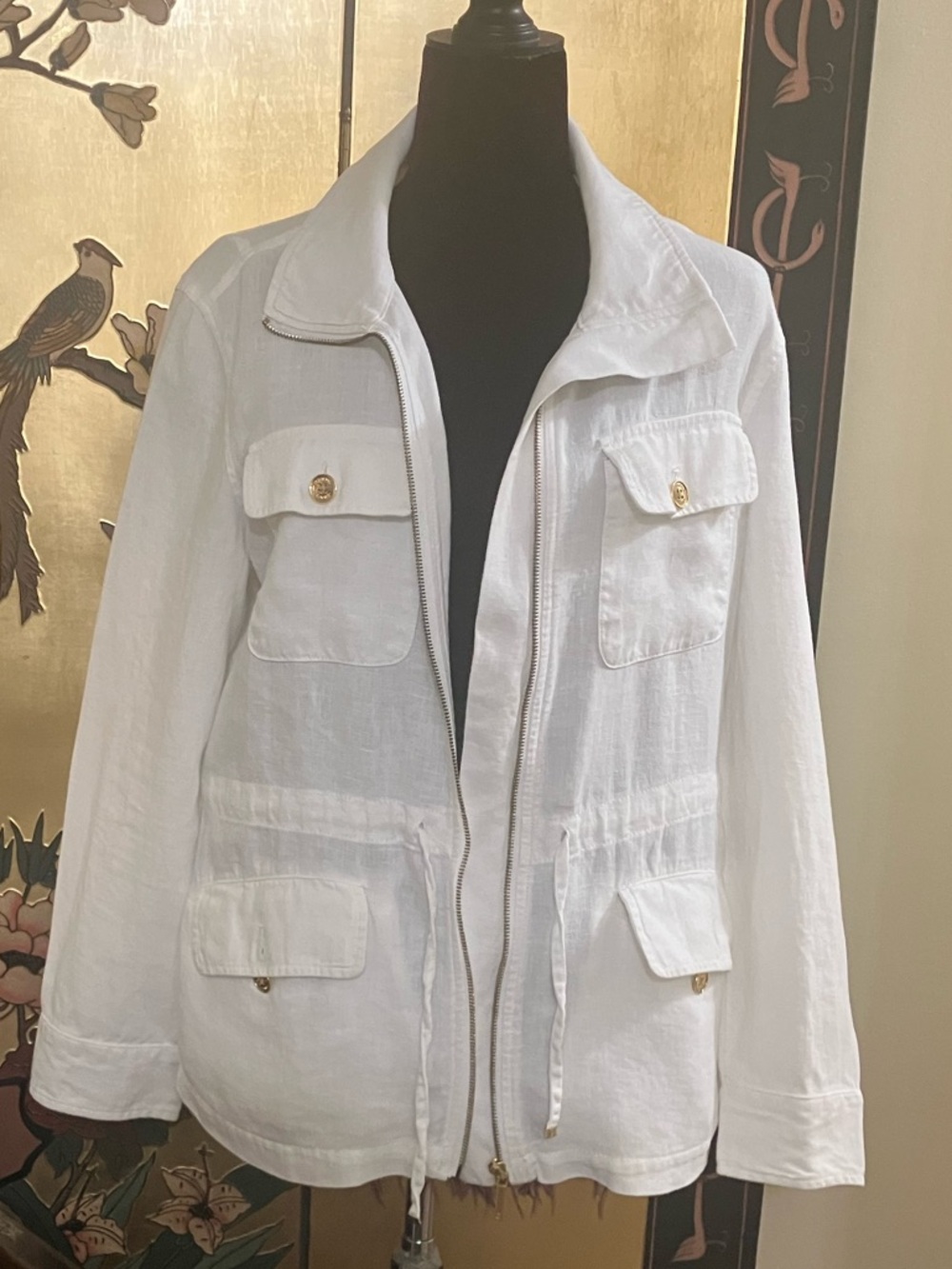 Chaps Linen Jacket - Picture 2 of 15